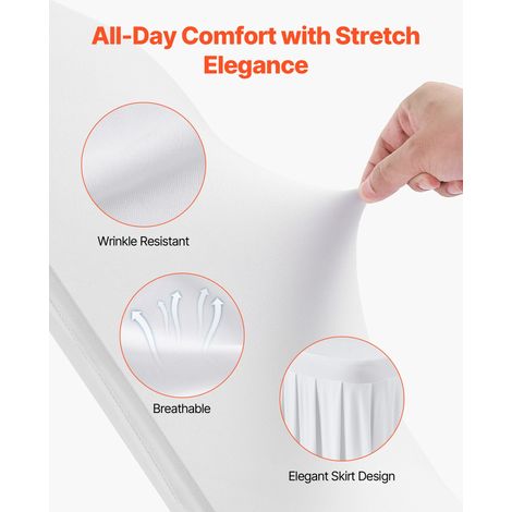 Housse de Chaise Extensible 30PCs Blanches Couverture Protecteur (1/5)