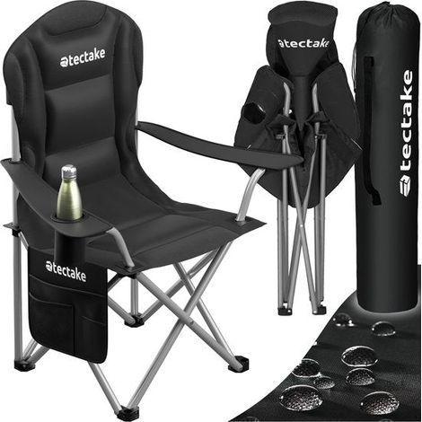 Chaise de camping rembourrée pliable avec sac transport inclus