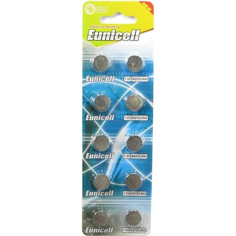 Lot de 10 piles bouton alcalines piles G12/LR43/LR43SW/LR1142 LR1142SW SR1142W de type 301/386 (1/5)