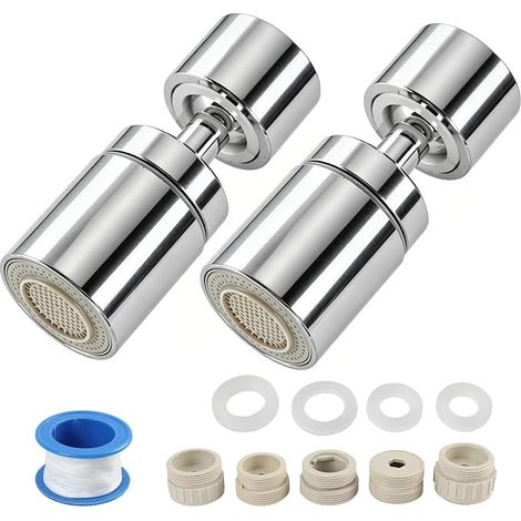 Aérateur de Robinet Pivotant Embout Robinet Cuisine, Mousseur Robinet M22/M24 à 2 Modes, Embout Robinet Cuisine Rotatif, Mousseur Robinet Cuisine Grand Angle