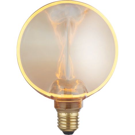 DECORATIVE LAMP - Ampoule LED XS Filament circulaire deco Verre ambré effet flacon, flasque E27 1800k 190lm 4W (1/4)