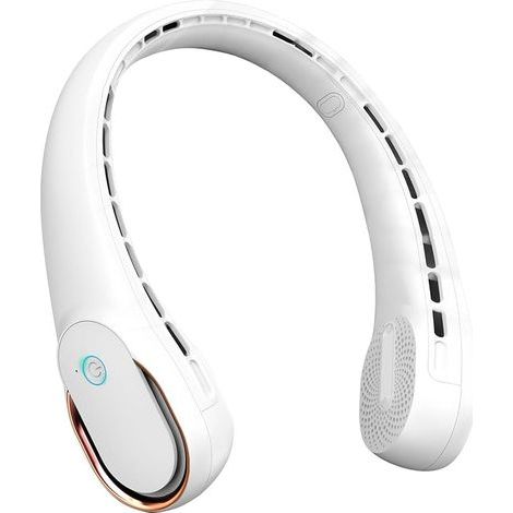 Ventilateur de cou portable, ventilation puissante, réglable, refroidissement à 360°, ultra silencieux (1/5)