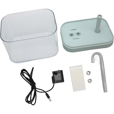 Fontaine à eau pour chat automatique et silencieuse, alimentée par USB, transparente, avec tuyau coudé, 1,5 L (1/2)