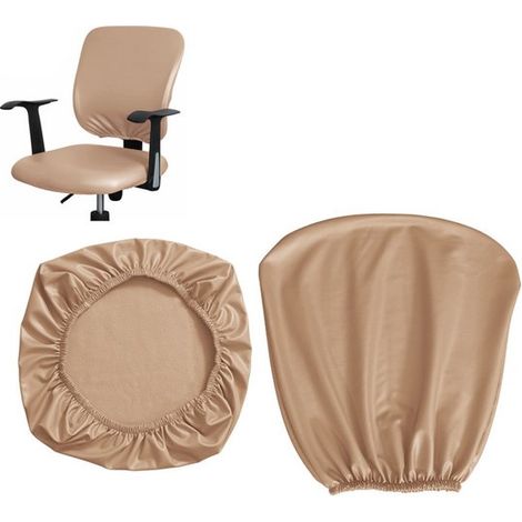 Housse de chaise en 2 pièces, antidérapante, pour chaise de bureau, avec dossier amovible et lavable, compatible avec les chaises de bureau et les chaises pivotantes. (1/5)