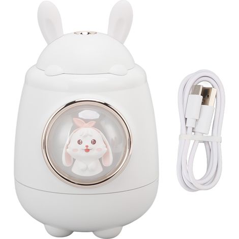 Multifunktionaler USB-Luftbefeuchter mit Nachtlicht für Schlafzimmer, Büro und Kinderzimmer – Modernes weißes Kaninchen (1/5)