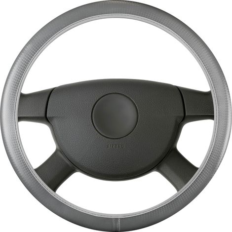 Lenkradhülle Soft Grip Carbon, Auto-Lenkradschoner Universalgröße 38 cm grau (1/5)
