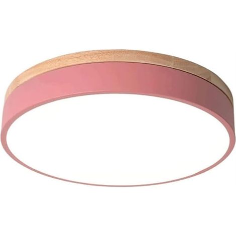 Plafonnier LED rose, plafonnier rond moderne, lampe pour balcon, chambre à coucher, couloir, 30 cm, 24 W (lumière blanche) (1/5)