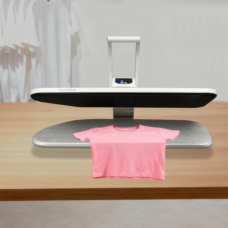 ESP-810EXL Presse à repasser à vapeur professionnelle pour vêtements et linge de lit, blanc, prise européenne, grande surface de repassage, ménage et famille (1/5)