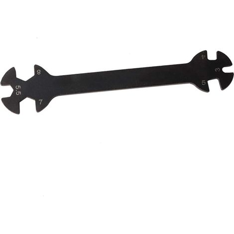 1 Stück 6-in-1-Handwerkzeug, Muttern-Zugstange, 3, 4, 5, 7, 8, 5,5 mm, tragbarer Schraubenschlüssel zur Spannereinstellung (schwarz) (1/5)