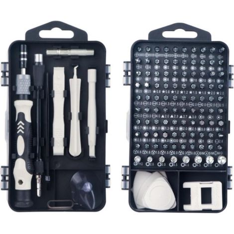 Jeu de Tournevis de Précision Magnétiques 115 en 1, Screwdriver Set, Kit Tournevis PC, Tournevis Precision, Kit Demontage PS4, Outils Informatique (1/5)