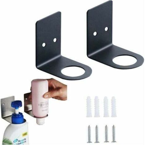 Support Mural pour Pompe à Main,2 pièces Distributeur de Savon Support Mural pour Pot à Shampoing Etagère deRangement pour Lotion pour Cuisine Salle de Bain (1/4)