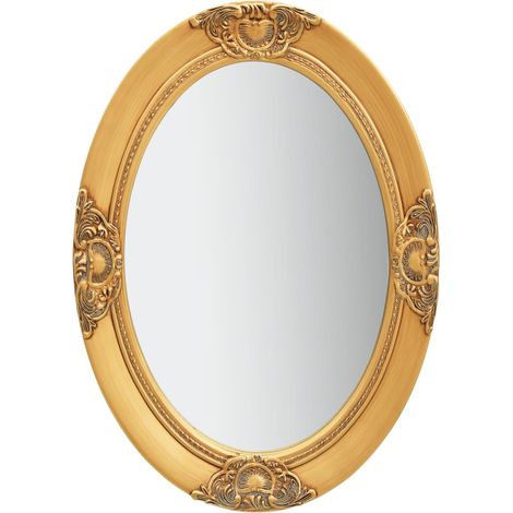 Miroir mural style baroque 50x70 cm Doré vidaXL