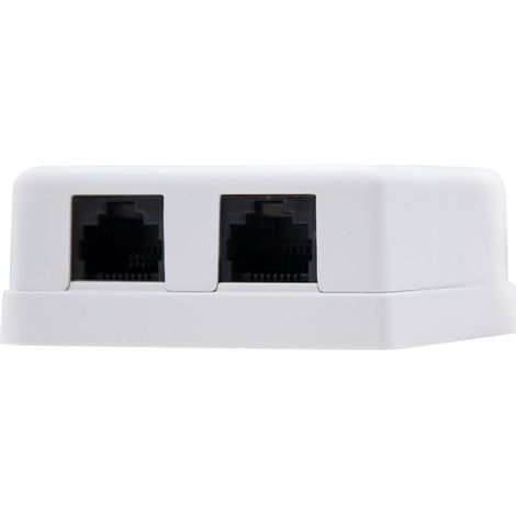 ROSETA DE SUPERFICIE PARA RJ45 CAT.5E UTP 2 TOMAS BLANCONANOCABLE 10.21.1002