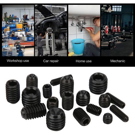 Jeu de 350 vis à verrouillage concave M3-M8 en acier allié haute résistance de classe 12.9 (1/5)
