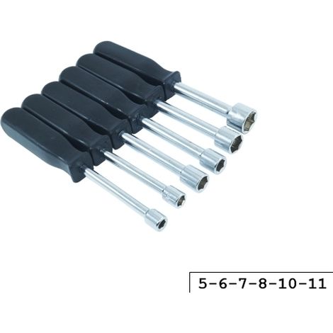 Set cacciaviti/giraviti a bussola/boccola per dadi esagonali 6 pezzi