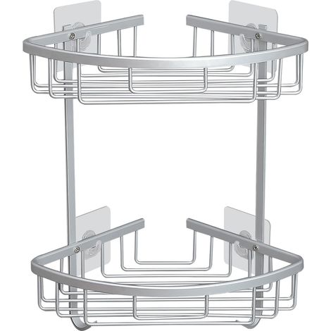 Duschablage Eckregal für Badezimmer, Duschkorb, Duschwanne, kein Bohren erforderlich, Eckwagen für Duschkabine (1/5)