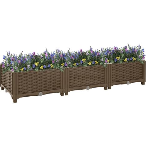 Jardinière de jardin - Balconnière à fleurs Lit surélevé 120x40x23 cm Polypropylène BV270747 - BonneVie (1/5)