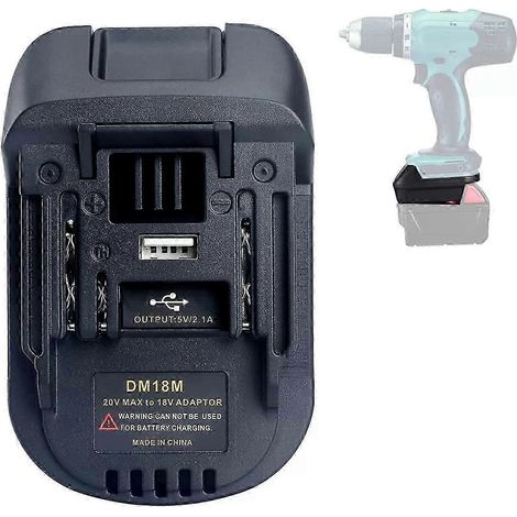 Adaptateur convertisseur de batterie lithium Dewalt DCB Milwaukee M18 18 V/20 V vers Makita 18 V (1/5)