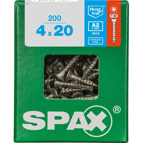 Spax Universalschrauben 4.0 x 20 mm TX 20 - 200 Stück Edelstahl Holzschrauben