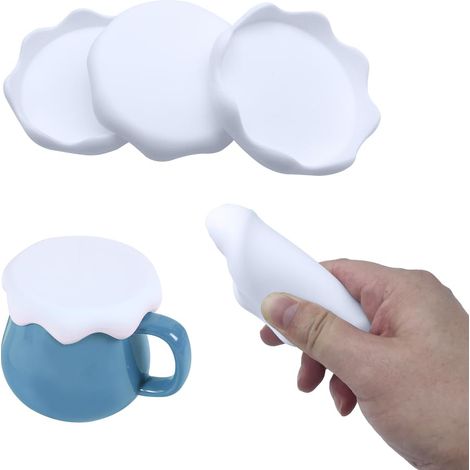 Bouchons en silicone - Lot de 4, protection contre la poussière, motif flocon de neige, blanc (diamètre intérieur 8 cm)