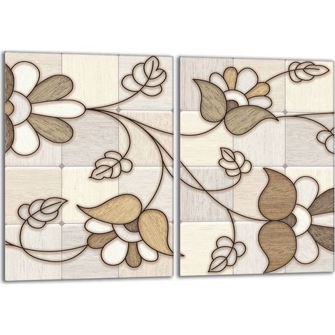 Plaque de protection en verre pour poêle 2x40x52 Mosaïque (1/5)