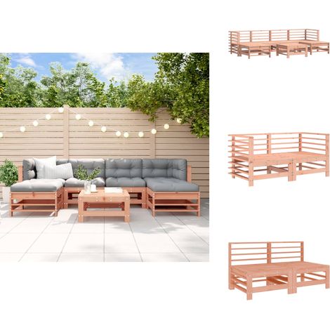 Salon de jardin 7 pcs bois massif douglas - Salon De Jardin - Mobilier De Jardin - Ensemble De Salon De Jardin - Meubles De Jardin En Bois - Bois De Douglas (1/5)
