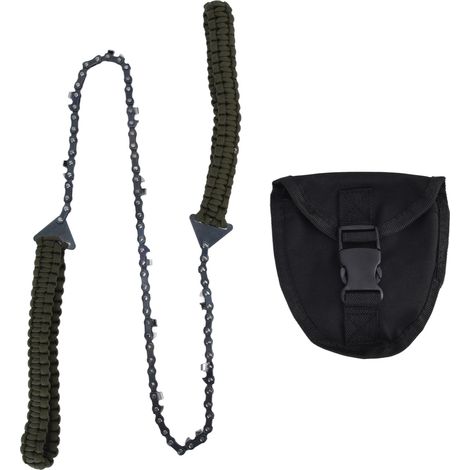 Tronçonneuse à chaîne portable de 24 pouces pour l’extérieur et le camping, avec corde manuelle – Tronçonneuse compacte pour la coupe du bois au jardin (1/5)