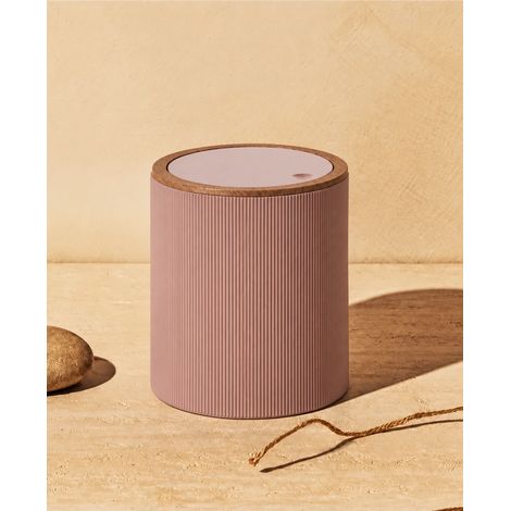 Pattumiera bagno 5L in plastica rosa London (1/2)