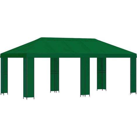 Garten Pavillon 6 x 3 m Grün Polyester und Stahl 190 vidaXL