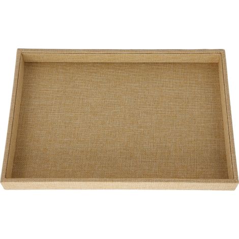 Présentoir à bijoux empilable, organiseur plat en lin pour colliers, bracelets et boucles d'oreilles, vitrine de rangement (1/5)