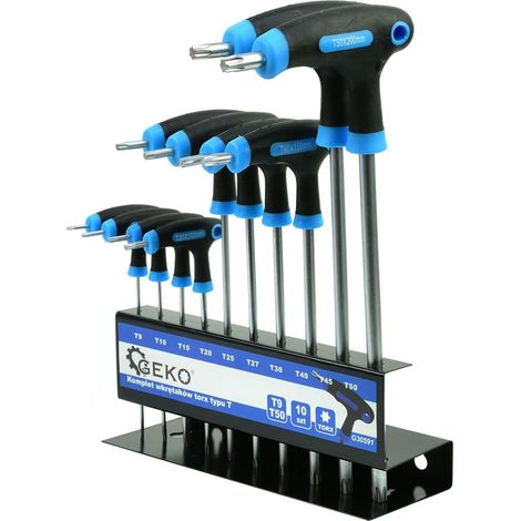 Geko klucz torx typ "t" t9-t50mm 10el.+stojak