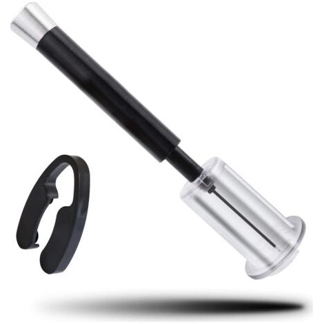 "Tire-Bouchon" de aire comprimido negro, abridor de botellas con perforador de cápsulas, adecuado para la mayoría de botellas de vino. (1/5)