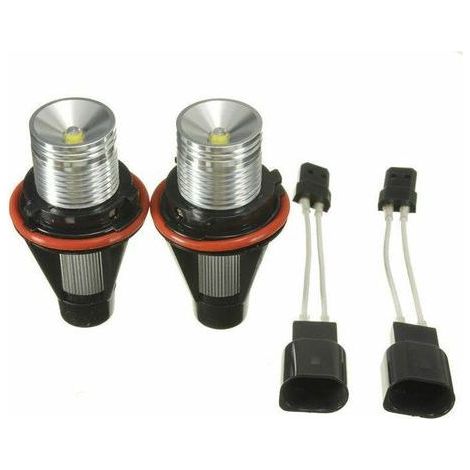 2pcs LED Angel Eyes Halo Bague 10W Ampoule Blanc pour BMW E39 E53 E60 E63 E64 E65 (1/5)