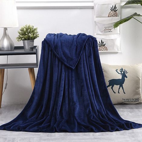Couverture en laine douce et confortable de taille Queen, luxueuse couverture en flanelle de velours, adaptée aux canapés et aux lits, en microfibre respirante, chaude et légère, parfaite pour les voy (1/4)