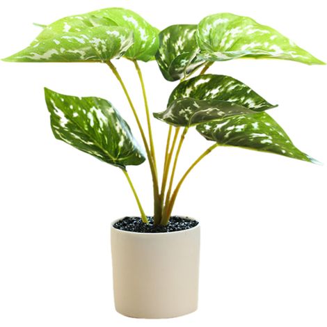 Plante Artificielle - En Pot Plastique - Hauteur 60 Cm - Vert Naturel - Pour Décoration Intérieure Et Extérieure - 1 Pièce (1/5)