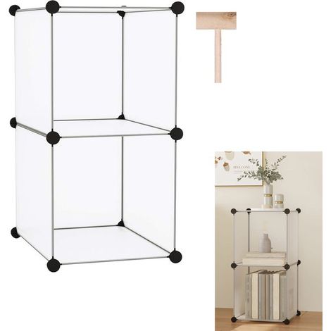 Organizador de almacenamiento, Bloques de almacenamiento de plástico, Estantes de plástico, Organizador de armario DIY, Fácil de instalar, Blanco (1/5)