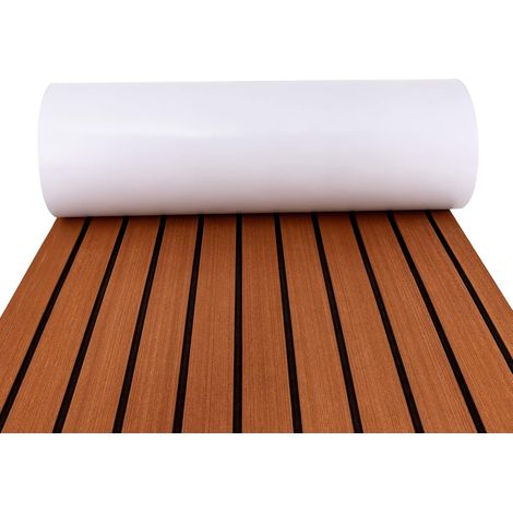 240x60 cm bateau plancher auto-adhésif Eva mousse pont tapis teck EVA mousse bateau Yacht plancher antidérapant tapis pour yachts, bateaux à moteur, planches de surf, piscines (1/5)