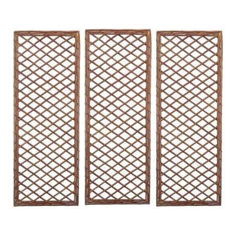 Set of 3 Willow Trellis Framed Panel (120cm x 45cm)