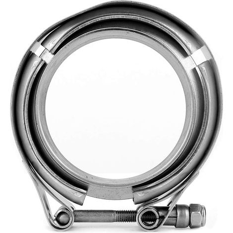 Band 70mm 2.75" INOX,2.75 Pouce Turbo Tuyau D'échappement en Bas en Acier Inoxydable Pince V-Bande 2pcs Kit De Kit D'échappement Tuyau D'échappement Replacement pour Syème D'échap (1/5)