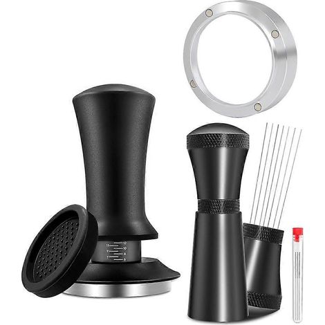 53mm espresso accessoires kit ressort Loaded calibré tasseur acier inoxydable aiguille outil et entonnoir doseur (1/5)