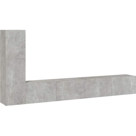 Maison Exclusive - Set di Mobili Porta TV 3 pz Grigio Cemento in Legno Multistrato (1/5)
