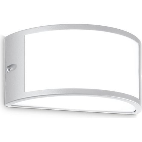 Applique Da Parete Contemporanea Rex Alluminio Grigio E27 60W Ip44
