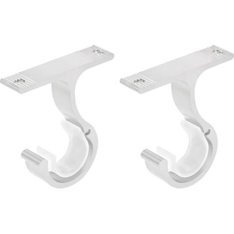 Lot de 2 Support de Tringle à Rideaux, Support de Tringle à Rideau pour 26 à 28 mm, Support Tringle en Alliage D'aluminium, Support de Tringle de Plafond pour Rideau ou Armoire (1/5)