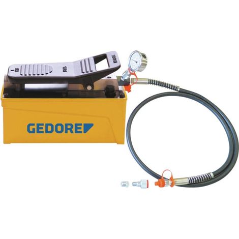 Gedore Pompe hydraulique pneumatique avec manomètre (1/2)