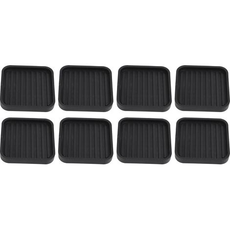 Lot de 8 tapis anti-vibrations antidérapants en caoutchouc pour rehausseurs de lit, réfrigérateur, lave-linge, canapé et armoire (1/5)