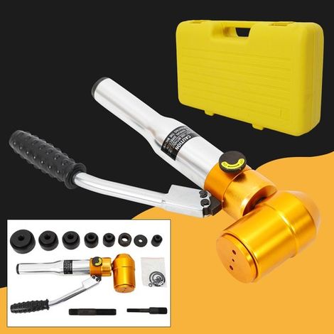 90KN Hydraulic Hole Punch Knockout Set Sheet Hole Punch with 6 Dies(22.5-60.8mm) (1/5)