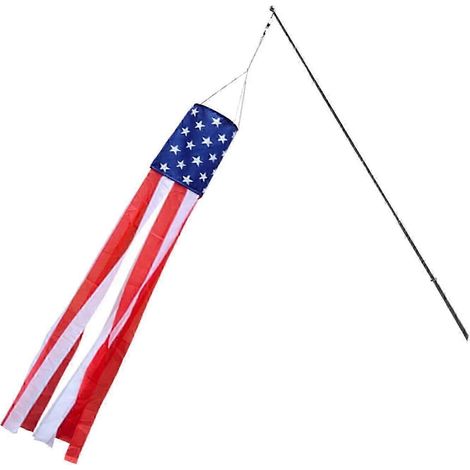 Manche à air drapeau américain, impression extérieure, décoration patriotique américaine, résistante à l'eau et à la décoloration, décoration de jardin.-15x150cm (1/5)