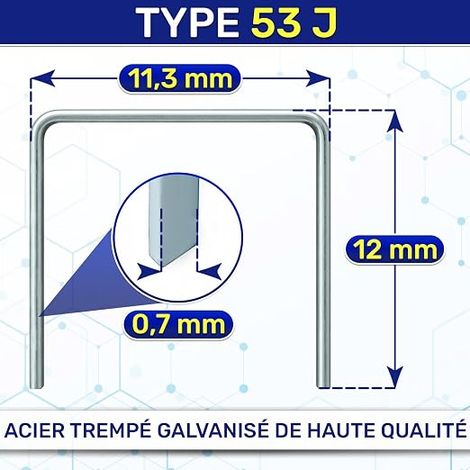 Staples Type 53 J 1 x 12 mm Staples Are Used for Decorative Finishing Work to Fix Fabric Posters Cardboard Paper Labels (1/4)