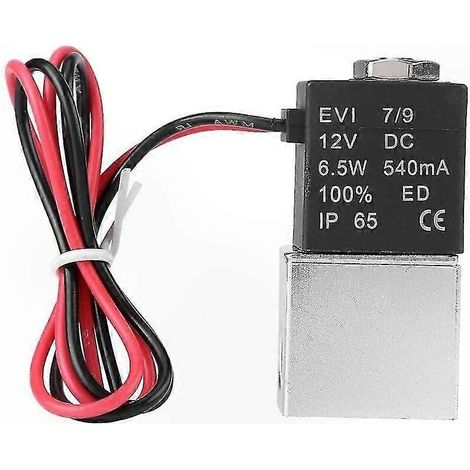 Normalerweise geschlossenes 2-Wege-Pneumatik-Magnetventil, 1/4 Zoll, Aluminium, 12 V DC, für Luft und Wasser, maximaler Druck 1,2 MPa (1/5)