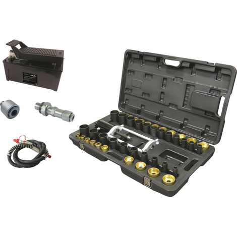 Pack presse hydraulique 18t+pompe air hydraulique/flexible/raccordPack presse hydraulique 18t+pompe air hydraulique/flexible/raccord - OM 9383 - CLAS Equipements (1/4)